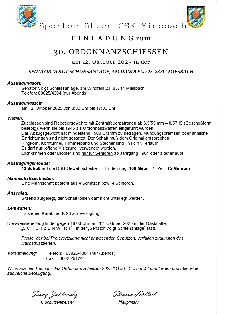 2025 30 Ordonnanzschiessen